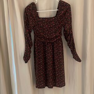 GAP square neck mini dress floral XS perfect for fall!